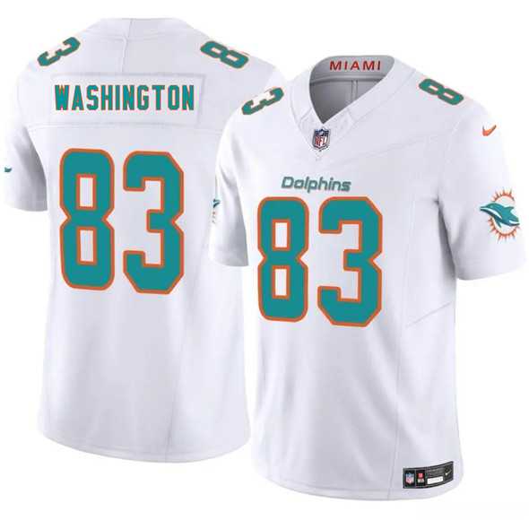 Men & Women & Youth Miami Dolphins #83 Tahj Washington White 2025 Draft F.U.S.E. Vapor Limited Stitched Jersey